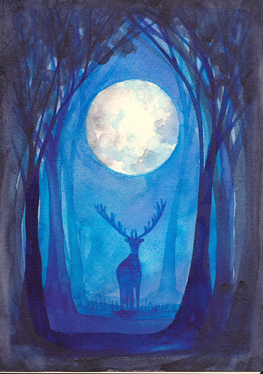 Stag Moon Print