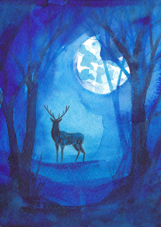 The Stag and The Moon Print